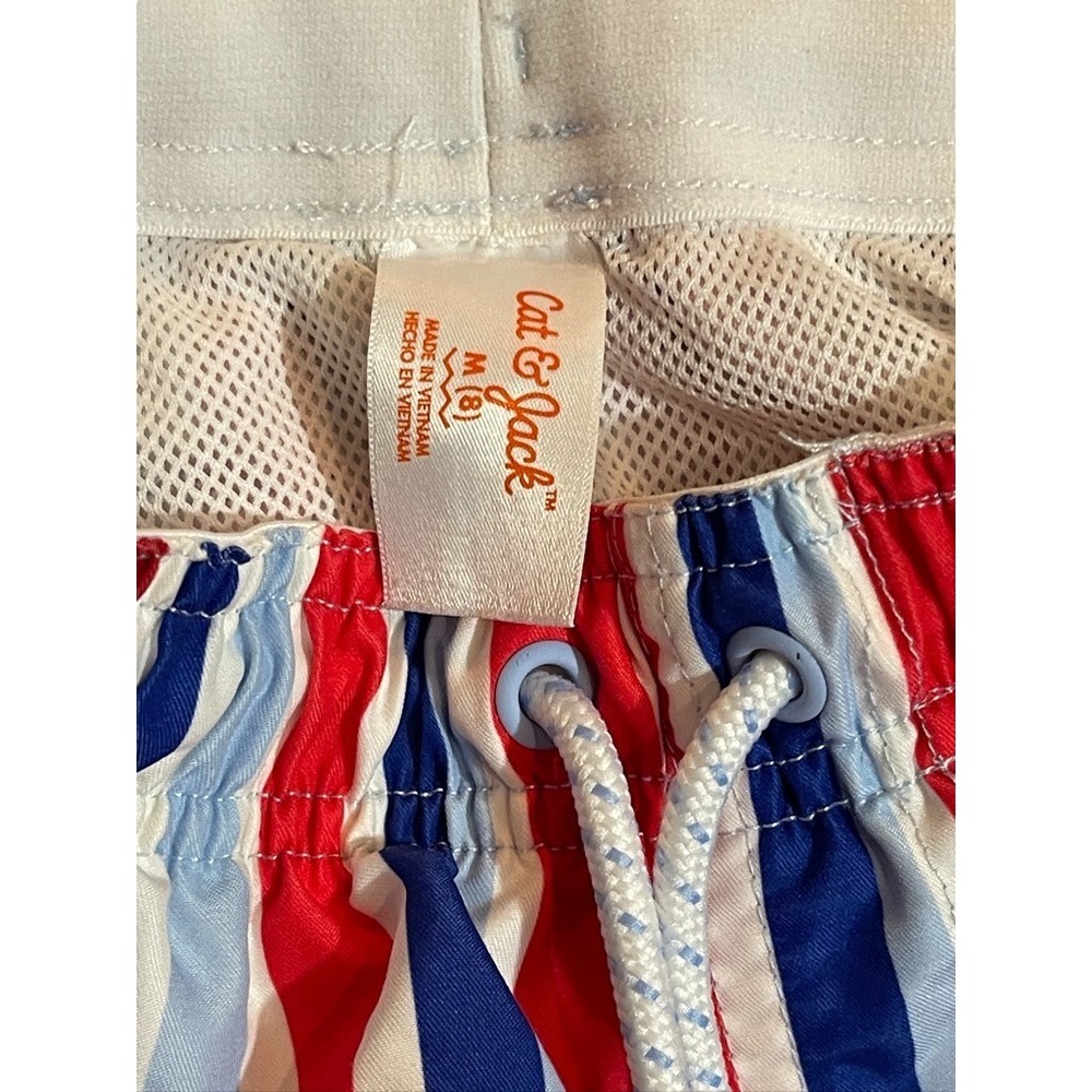 Toddler boys cat and jack swim trunks size 8 primary colored striped - Picture 3 of 9